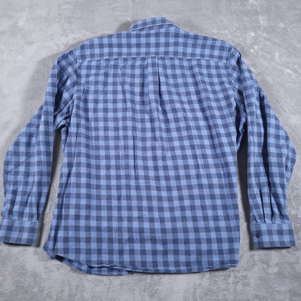 Johnnie-O Button Down Shirt Men XXL Laguna Blue Buffalo Check Flannel Hangin Out - Picture 7 of 8